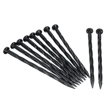 

100PCs Nails Anchoring Spikes Plastic Edging Nails Spiral Nylon Landscape Stake Spikes Camping Secure Yard Ornaments