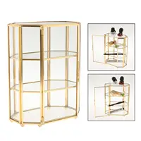 3-Tier  Jewelry Trinket Glass Gold Box Necklace Ring Earring Box Keepsake Decorative Box Holder for Wedding Gift Dresser 2