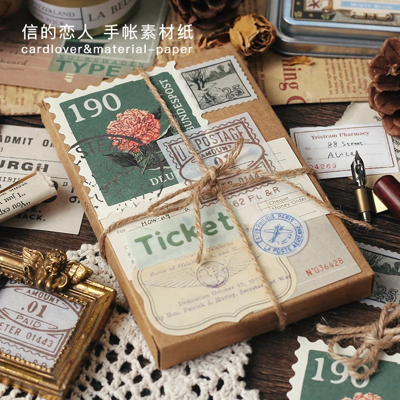 30 Pcs/set Vintage Stickers Nostalgia Themes Washi Stickers Paper Flowers Retro Label Decals Stickers For Scrapbooking Diary