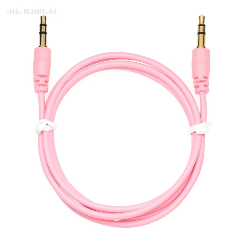 500pcs lot Grinding Audio Cable Male to Male color Car Audio 3 5mm Jack Plug Male To Male AUX Cable For Headphone MP3 wholesale