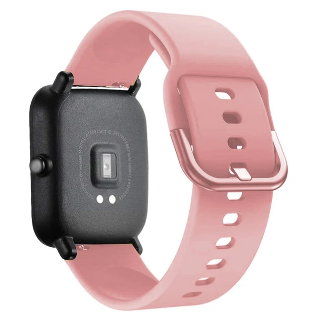 20mm 22mm Watch band For Amazfit GTS 2/3/2e/GTS 2 Mini/GTR 3 Pro/2/2e/42mm/47mm Silicone Sport Bracelet Amazfit bip u pro strap light pink