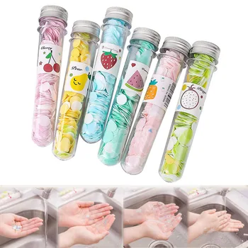 

Travel Mini Disposable Washing Hand Soap Test Tube Bath Child Hand Washing Confetti Foaming Flower Paper Soap Random Color