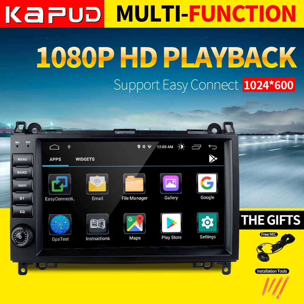 Cena Kapud Android 9.0 odtwarzacz multimedialny dla Mercedes Benz B200 W169 W245 W639 W906 Sprinter Viano Vito Wifi GPS samochodowy odtwarzacz dvd radio samochodowe