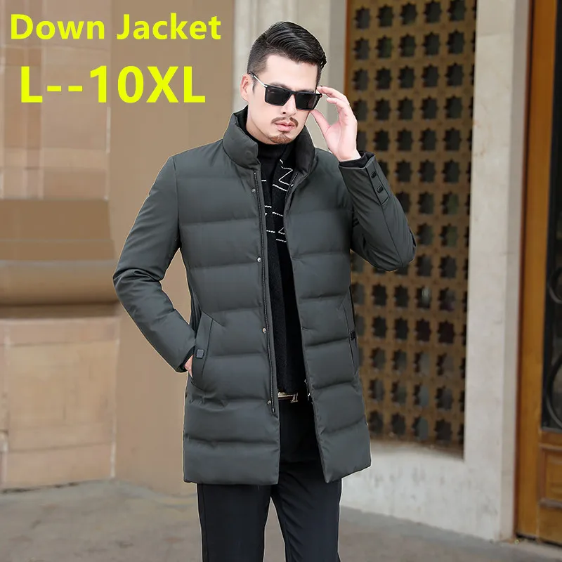 10XL, 8XL, 6XL, 5XL, 4XL, 90% утиный пух, первоклассный зимний бренд, мужская длинная уличная куртка, пуховое пальто, утиный пух, Теплая мужская одежда
