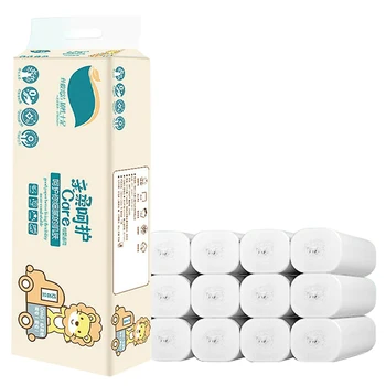 

12 Rolls Three Layer Toilet Tissue Home Bath Toilet Roll Paper Silky Smooth Soft Toilet Paper Skin-friendly Paper Towels New