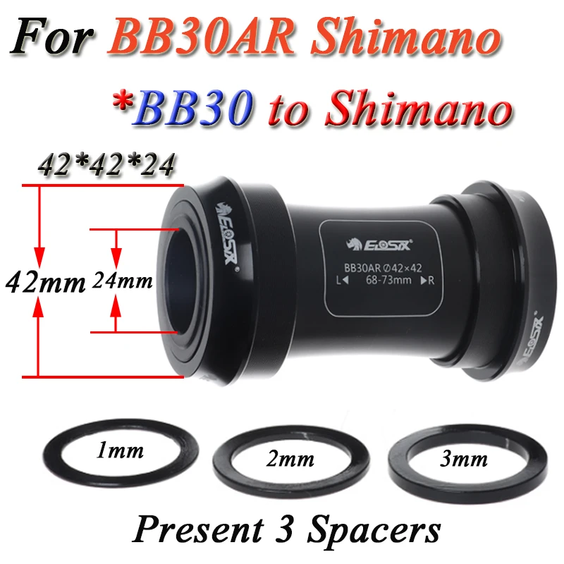 BB НАБОР BB30 PF30 24 22 мм 42 46 мм Нижний Кронштейн MTB BMX герметичный керамический подшипник центральная ось дорожный велосипед горный велосипед запчасти - Цвет: BB30 to Shimano 24mm