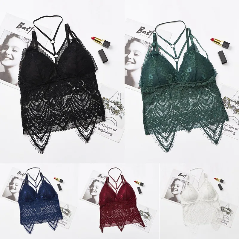 Горячая Распродажа женские кружевные топы с вышивкой мягкие Съемные v образным