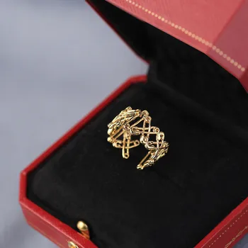 

Fashion Simple Stainless Steel Gold Ring for Woman Korea Simple New Opening Adjustable Knuckle Ring Female Party Jewelry Gift