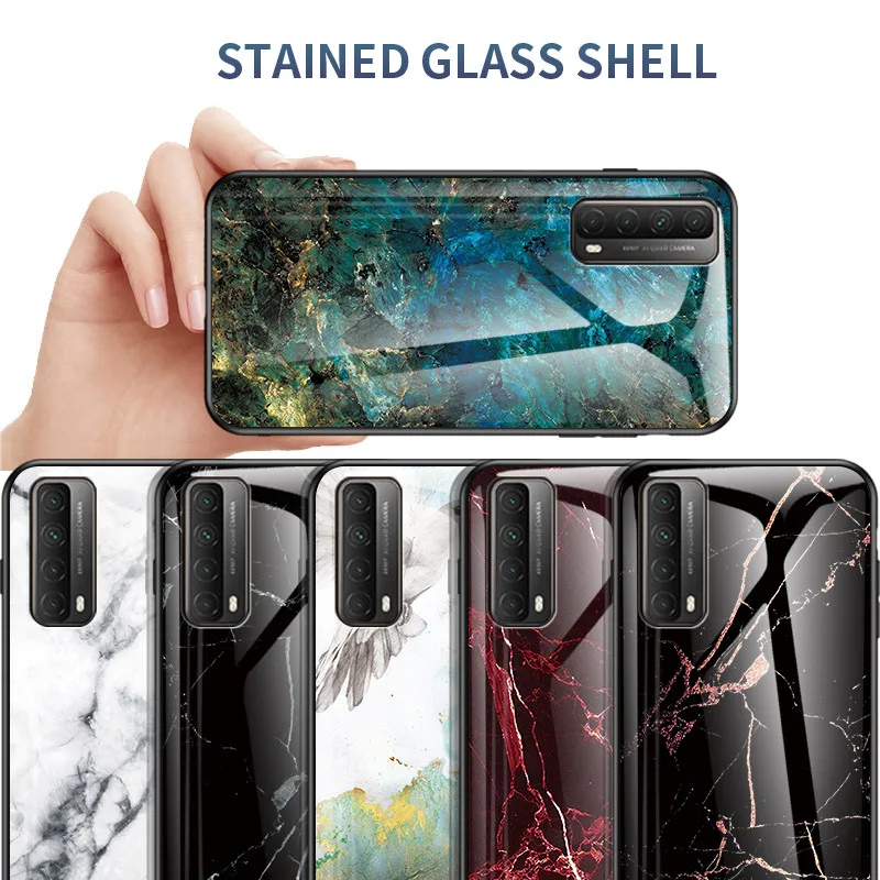 

Marble Tempered glass Case For Huawei Honor 10X Lite Case Full Protect Back Cover For Huawei Honor 10X Lite Cover Cell Shell Bag