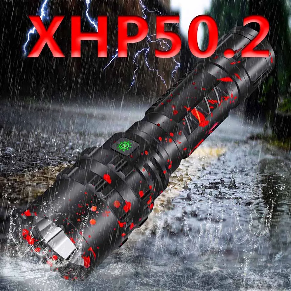 Z90 cree xhp50.2 8000 лм светодиодный фонарик usb зарядка растягивающийся ударопрочный тактический фонарик мощный 18650 или 26650 фонарь