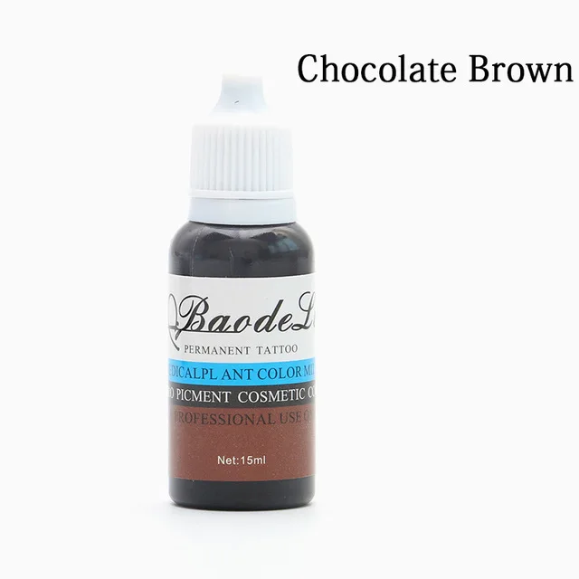 chocolate brown eye Постоянный макияж с микроволокном пигмента 15 мл Цвет стойкость палитра теней для профессионального Контурный карандаш для губ микро, набор чернил для татуажа, перманентные пигменты - Цвет: chocolate brown eye