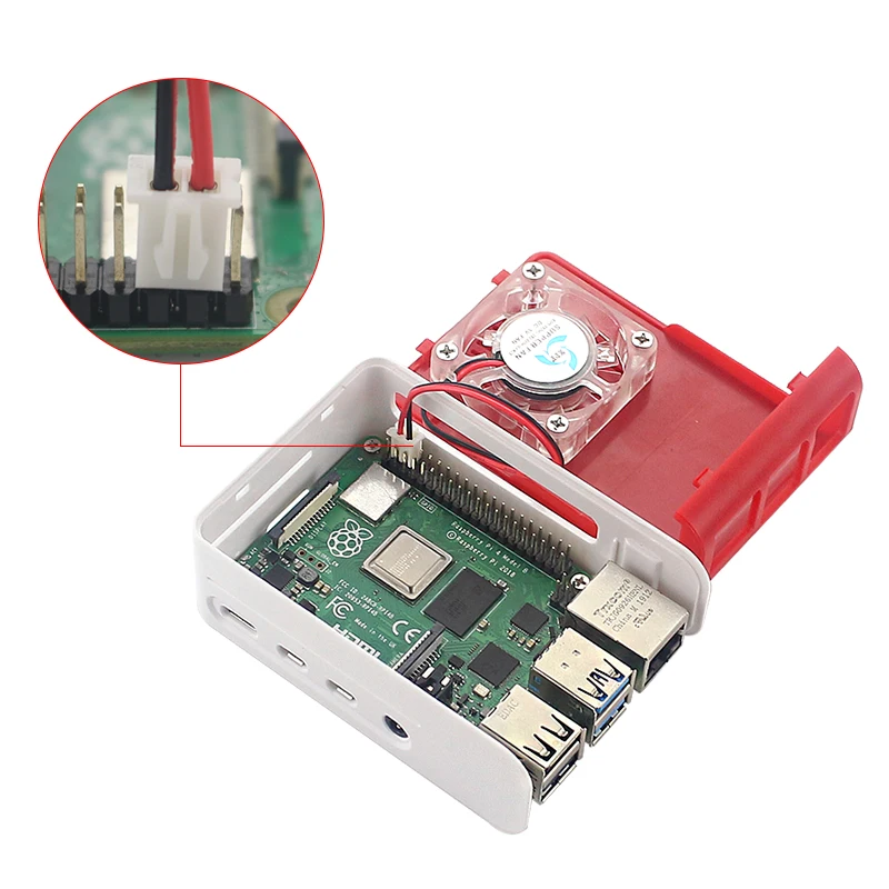 Чехол для Raspberry Pi 4 Корпус Корпуса из АБС пластика красного и белого цвета цветной
