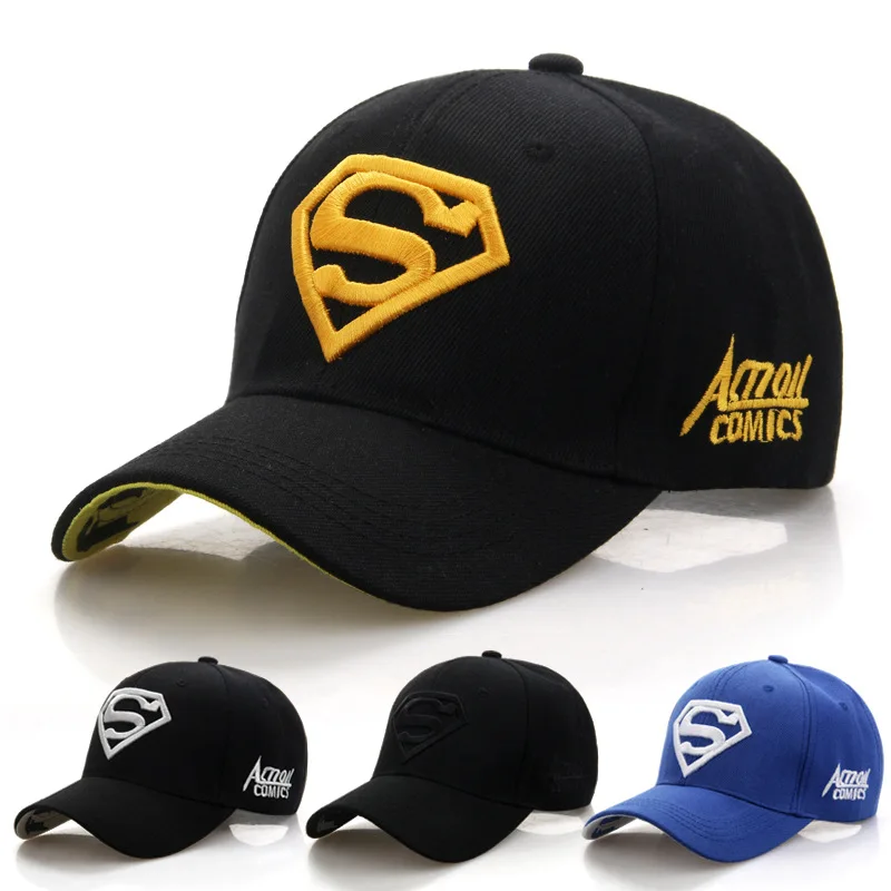

Fashion Letter Superman Cap Outdoor Baseball Caps For Men Hats Women Bone Snapback Caps For Adult Sun Hat Gifts Gorras Wholesale