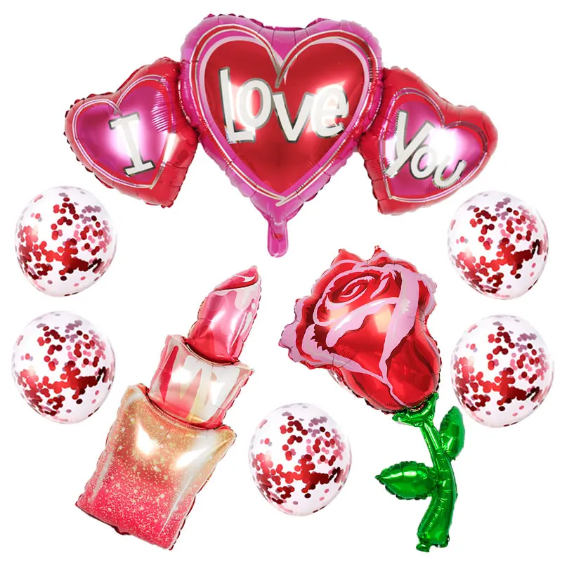 1set I Love You Wedding Heart Mylar Foil Balloons Birthday Party ...
