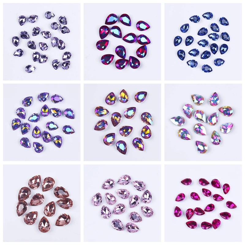 

Water Drop Stones and Crystals Jewelry Rhinestones For Clothes Loose non-Glue Glass Craft Glass Rhinestone For Nail Accessories
