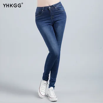 

Jeans for Women Woman High Elastic plus size Stretch Jeans female washed denim skinny pencil pants mom Jeans High Waist Jeans