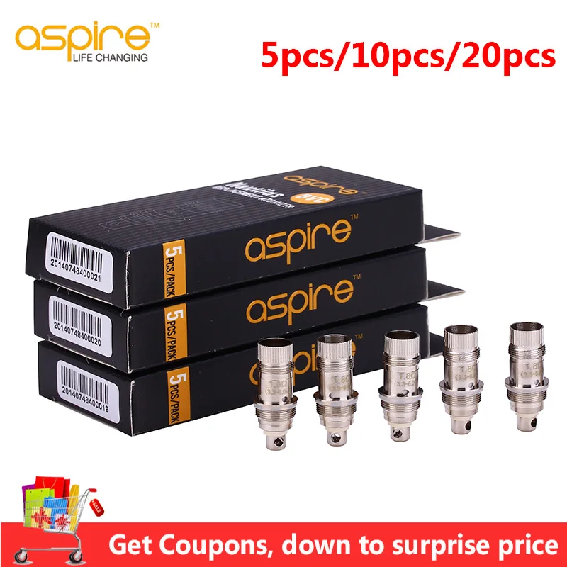 5-30 шт. испаритель для электронной сигареты Aspire катушка Nautilus BVC Vape 1 8/1 6/ом 2 бака GT |