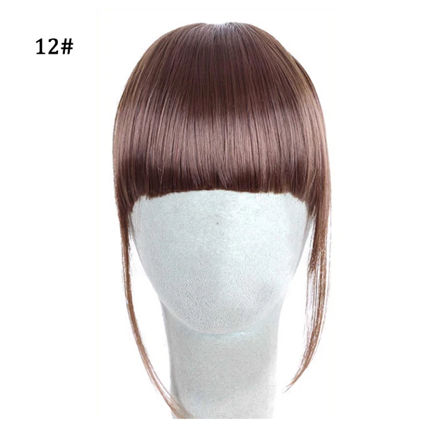 MyDiva Synthetic Air Bangs Heat Resistant Hairpieces Hair Women Natural Short Black Brown Bangs Hair Clips For Extensions D05-12
