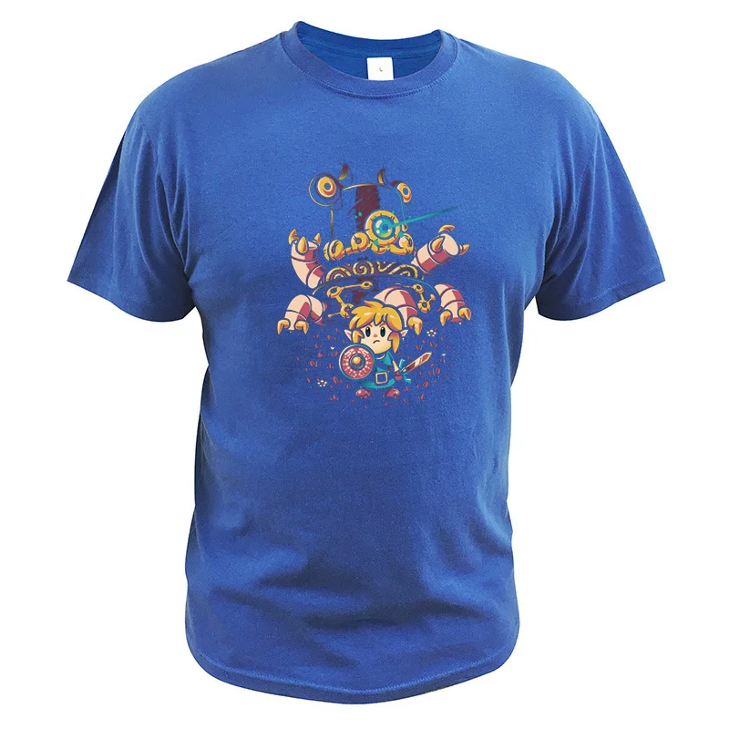 Синий Футболка с надписью «The Wind Waker» для ролевых игр, Camiseta, высокое качество, хлопок, легенда о Зельде, футболка, европейский размер - Цвет: Синий