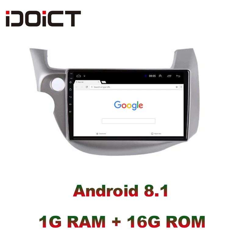  IDOICT Android 8.1 Car DVD Player GPS Navigation Multimedia For Honda Fit Jazz Radio 2008 2009 2010