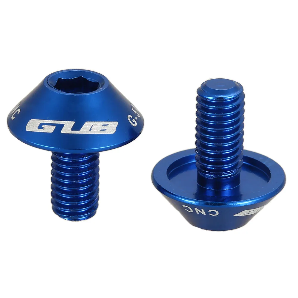 GUB 1 Pair Bike Bottle Cage Screws M5x12mm Lightweight Aluminum Alloy Bottle Holder Bolt for MTB Bike Bicycle Water Bottle Rack - Цвет: Blue
