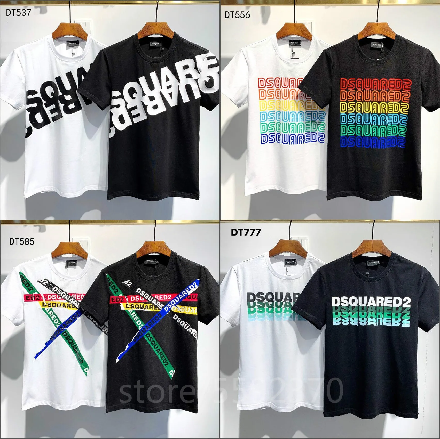 Camiseta clásica de algodón con Logo de FW Dsquared2 Box para mujer y hombre, ropa de calle informal de manga corta con cuello redondo, 2021