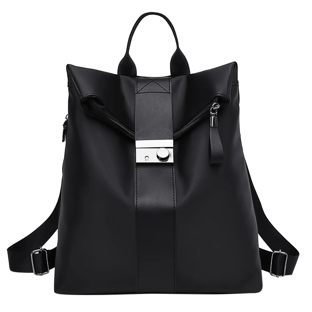 

NEW Backpack Women's Solid Color Leisure Fashion Large Capacity Flexo Shoulders Bag Student Zipper Pretty Backpacks