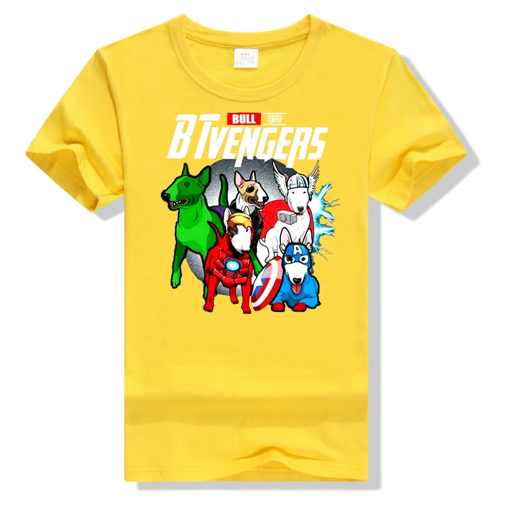 New BTvengers Bull Terrier Avengers Endgame Superheroes T-Shirt S-5XL 