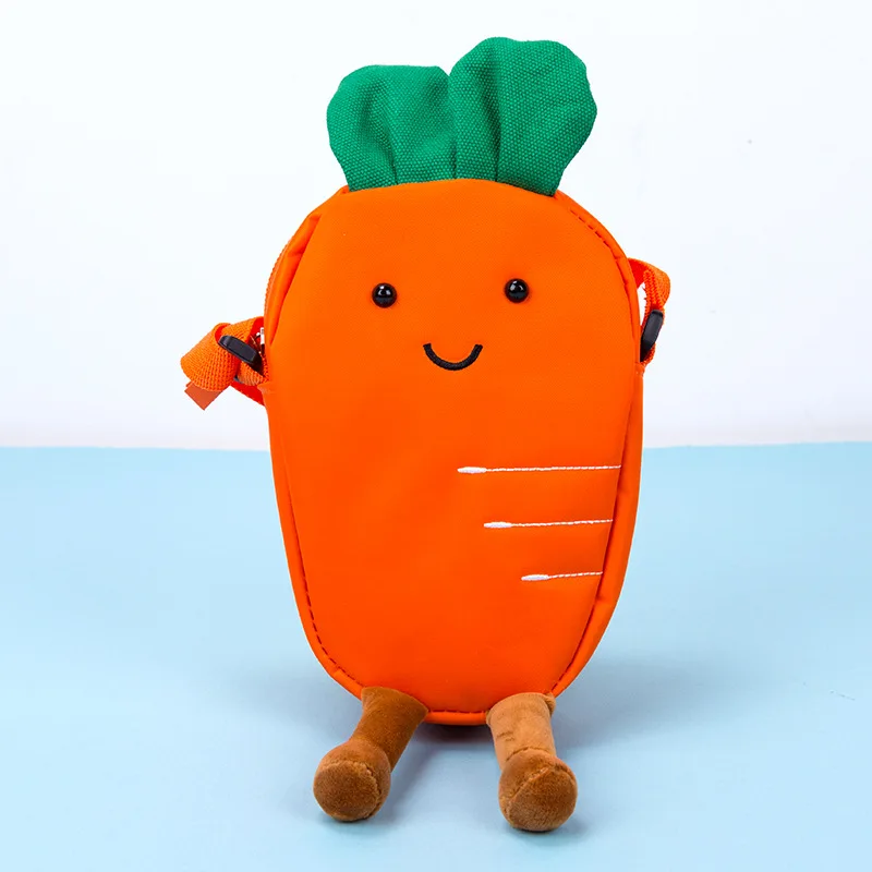 Carrot Каваи нейлон Фрукты Ананас Кроссбоди кошелек телефон кошелек для женщин плечо милый мультфильм авокадо Дети сумка sac подарок ребенку - Color: Carrot