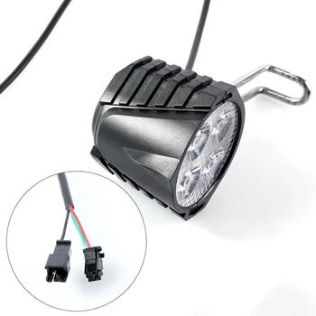 

36V 48V High Brightness LED Front Fork Light Ebike Headlight Spotlight with Super Noisy Horn Rainproof Safety Riding