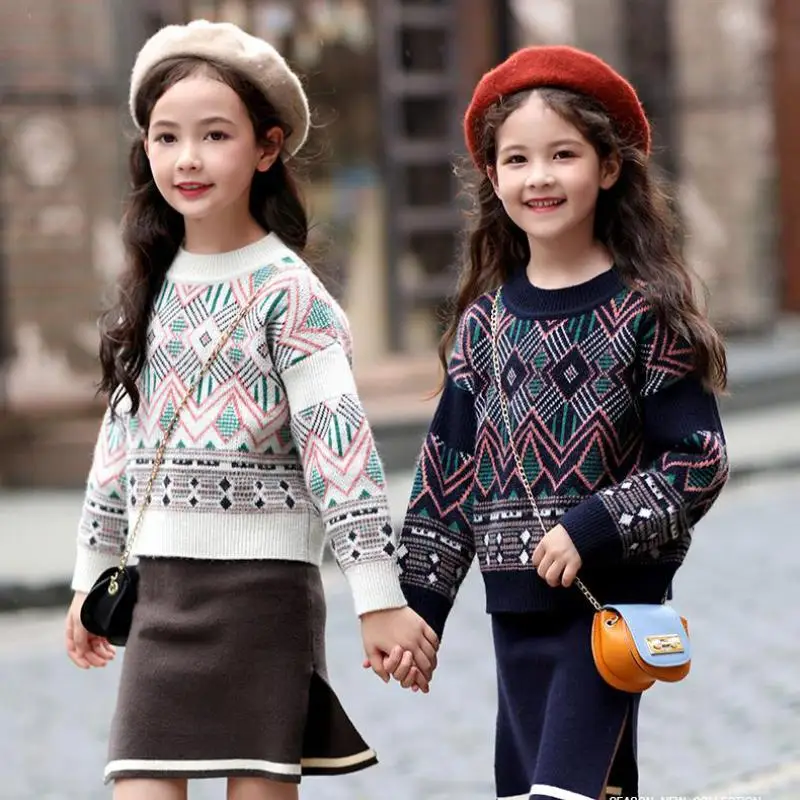 

Winter Autumn Girls Wool Knitted Sweater Kids Sweater For Girls Kids Knitted Sweaters Tee Girl Fashion Knitwear