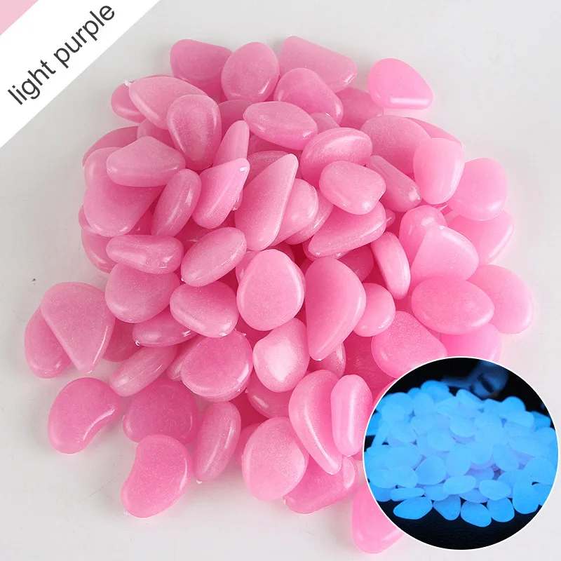 10pcs light purple Искусственный камешек камень озеленение сада Ландшафтный орнамент светящийся камень 10 шт. Средний аквариум для рыбок Аквариум Украшение светящиеся многоцветные - Цвет: 10pcs light purple