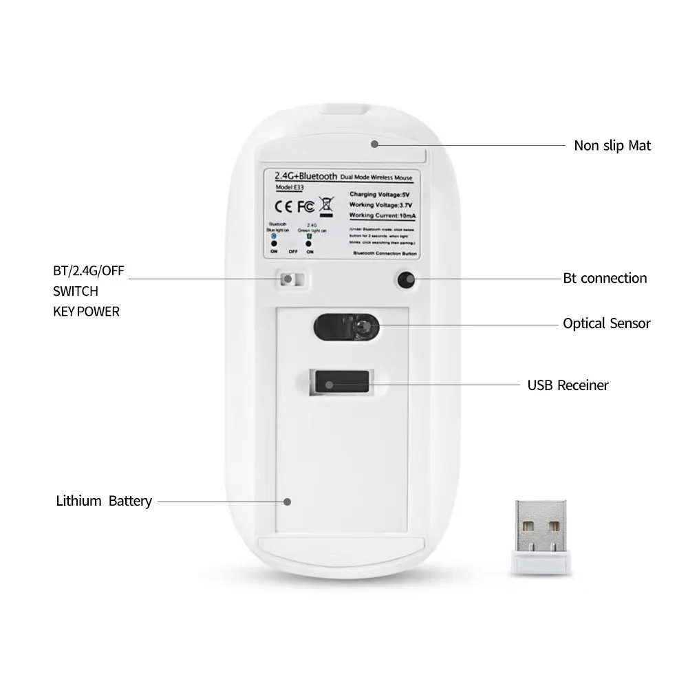 Металлическая Беспроводная перезаряжаемая Бесшумная мышь usb type-C для ноутбука Mackbook, ноутбука, ПК, эргономичные мыши черного, синего цвета