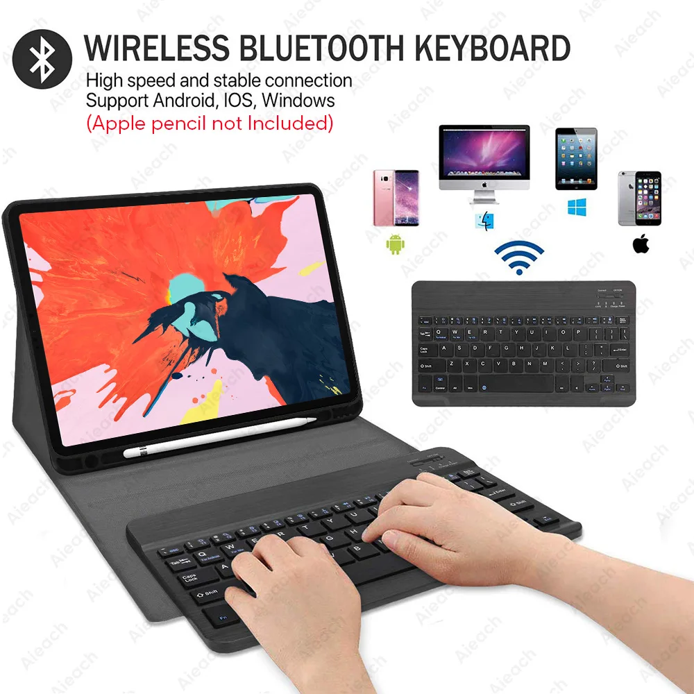 Чехол для iPad Pro 11 10 5 9 7 чехол с клавиатурой и держателем стилуса смарт клавиатуры