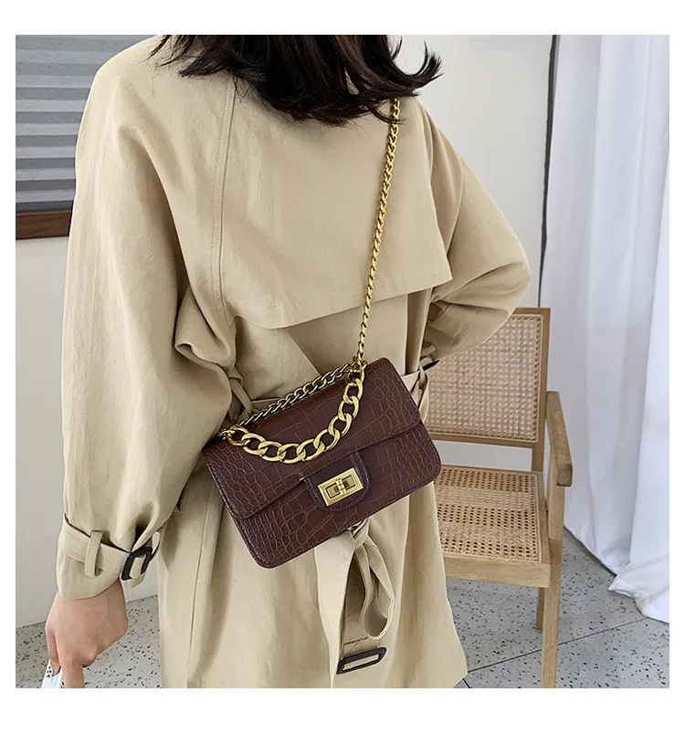 Женская кожаная сумка, винтажная роскошная дизайнерская квадратная сумочка-клатч на цепочке, вечерняя женская сумка, кожаная женская сумка на плечо