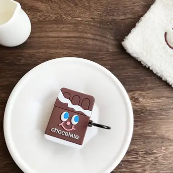 

Silicone Protective Case Chocolate Cover Shell with Carabiner for Airpods 1/2