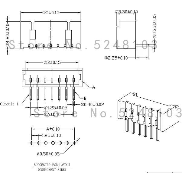 10 шт. JST 1,25 мм шаг разъем Micro GH1.25 2 Pin 2 3 4 5 6 7 8 9 10 P