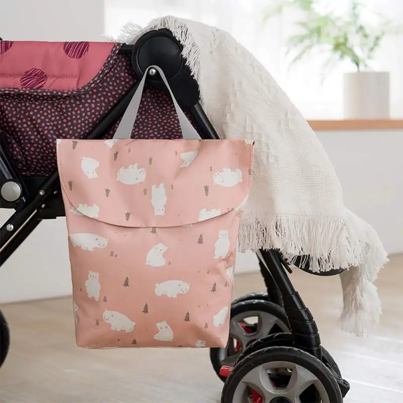 

Reusable Wet Bag Printed Pocket Nappy Bags Travel Single Layer Diaper Bag Bottle Cloth Storage Bag Out Carrying Case Multi color
