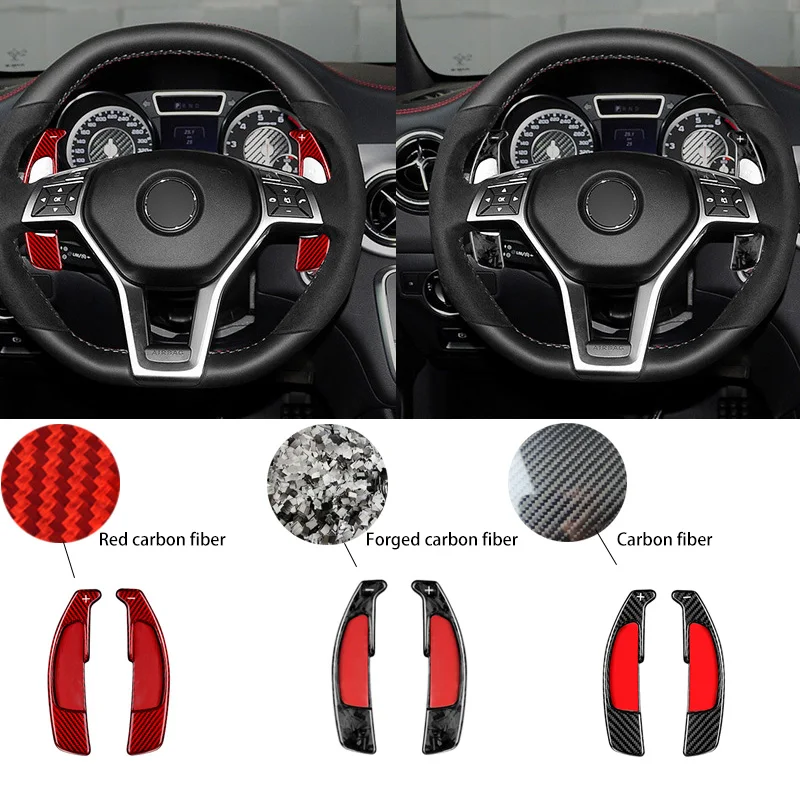 

For Mercedes-Benz AMG C E G S CLA CLS GLA Class SL63 G63 A45 Real Carbon Fiber Car Steering Wheel Shift Paddle Shifter Extended