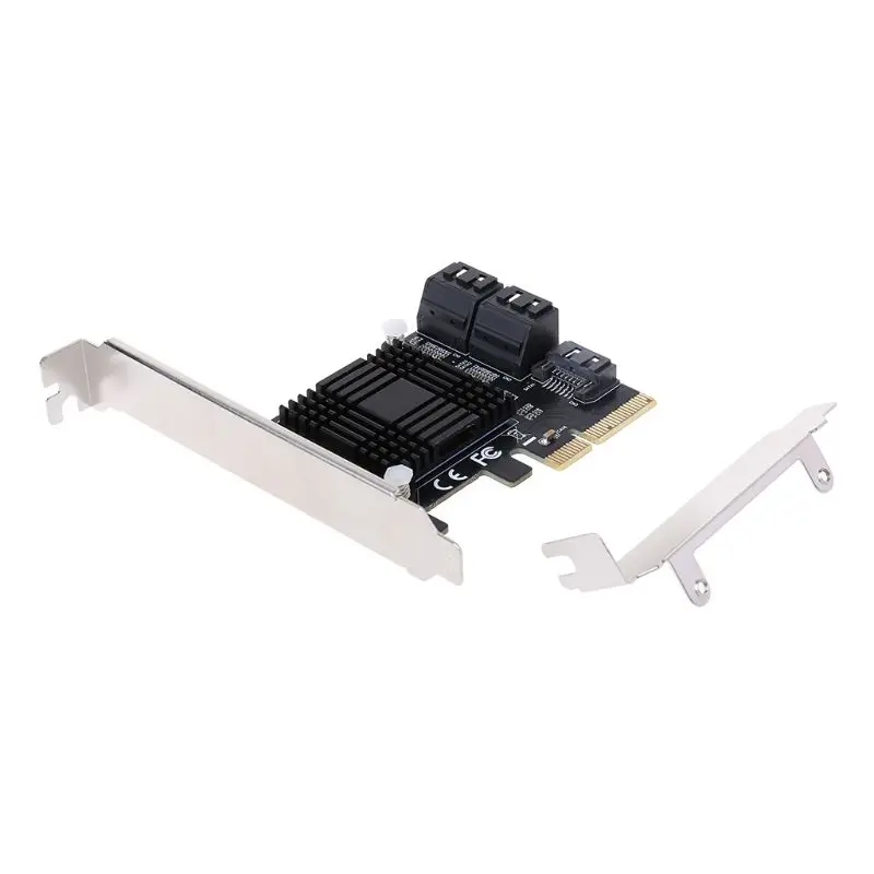 5 портов SATA Pci-E X4 Плата расширения контроллера для ПК с низкопрофильным кронштейном