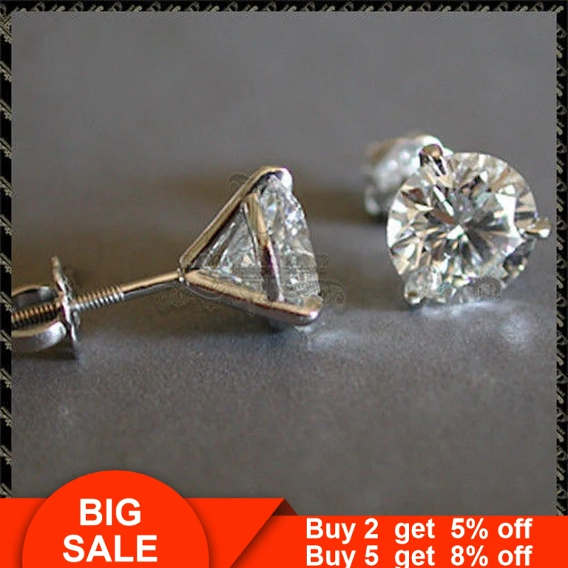 Милые серьги-гвоздики AAAAA cz Настоящее серебро 925 пробы, серьги-гвоздики для женщин, Свадебные вечерние ювелирные изделия