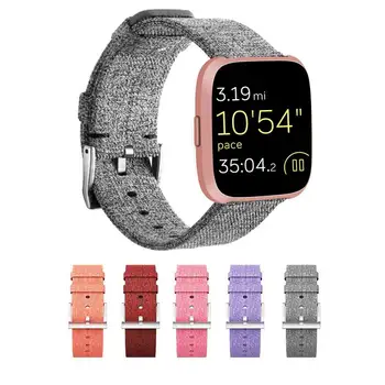 

Suitable for Fitbit Versa/versa LiTE/Versa2 Smart Bracelet Nylon Cowboy Canvas Watch Strap