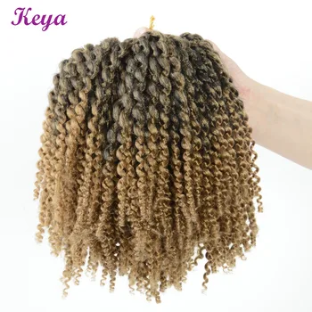 

Marlybob Crochet Braids Kinky Curly Crochet Hair 8 inch Synthetic Hair Extensions 3pcs/lot Ombre Braiding Hair