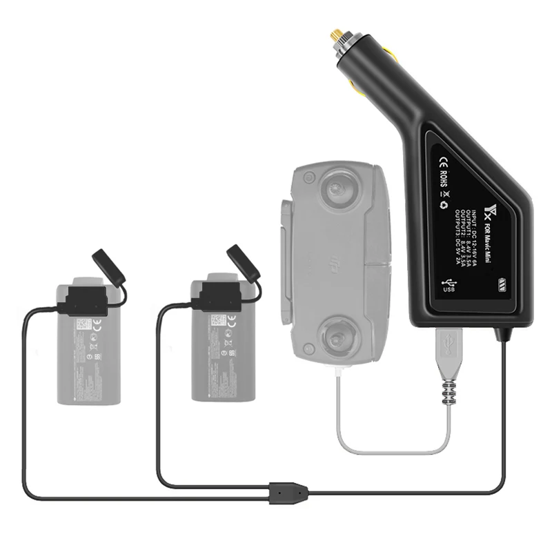 Автомобильное зарядное устройство 3 в 1 для DJI Mavic Mini быстрая зарядка портативное