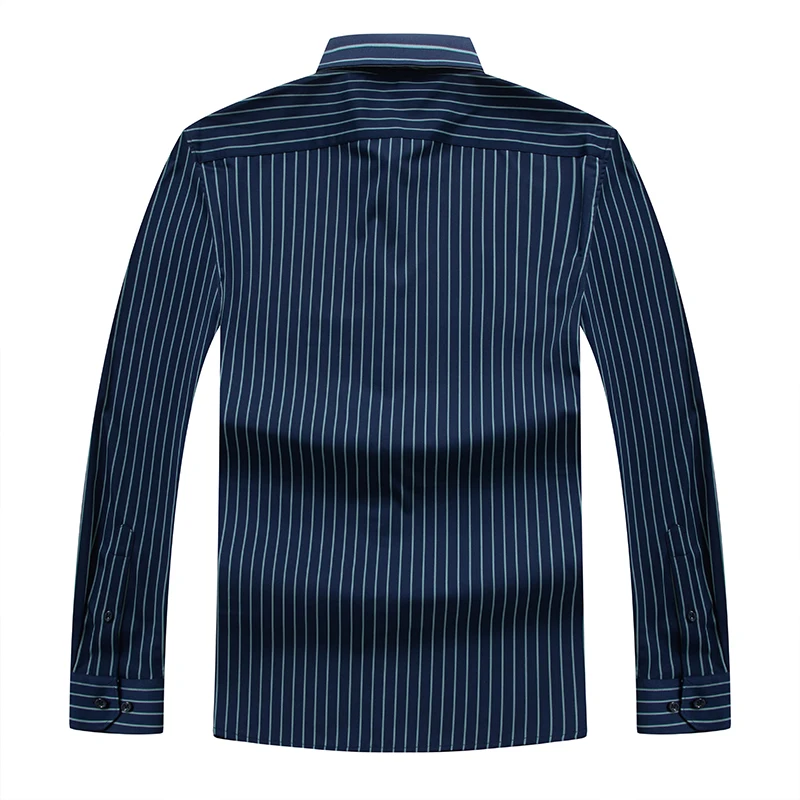 Плюс 8XL 6XL 5XL Мужская Повседневная рубашка Slim Fit Мужская Повседневная полосатая рубашка с длинным рукавом официальные сорочки мужская одежда Camisa