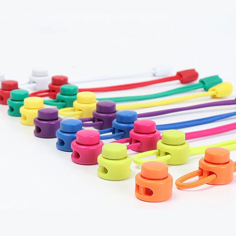 

1 pair Elastic shoelaces Round Spring plastic lock Quick wear in 1 second No tie shoelaces Suitable for all shoelaces Lazy laces
