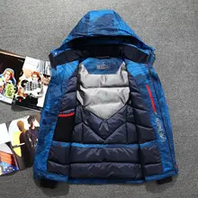 Дизайн, мужская куртка с капюшоном на белом утином пуху, камуфляжный утепленный ветрозащитный непромокаемый теплый зимний пуховик, мужская верхняя одежда