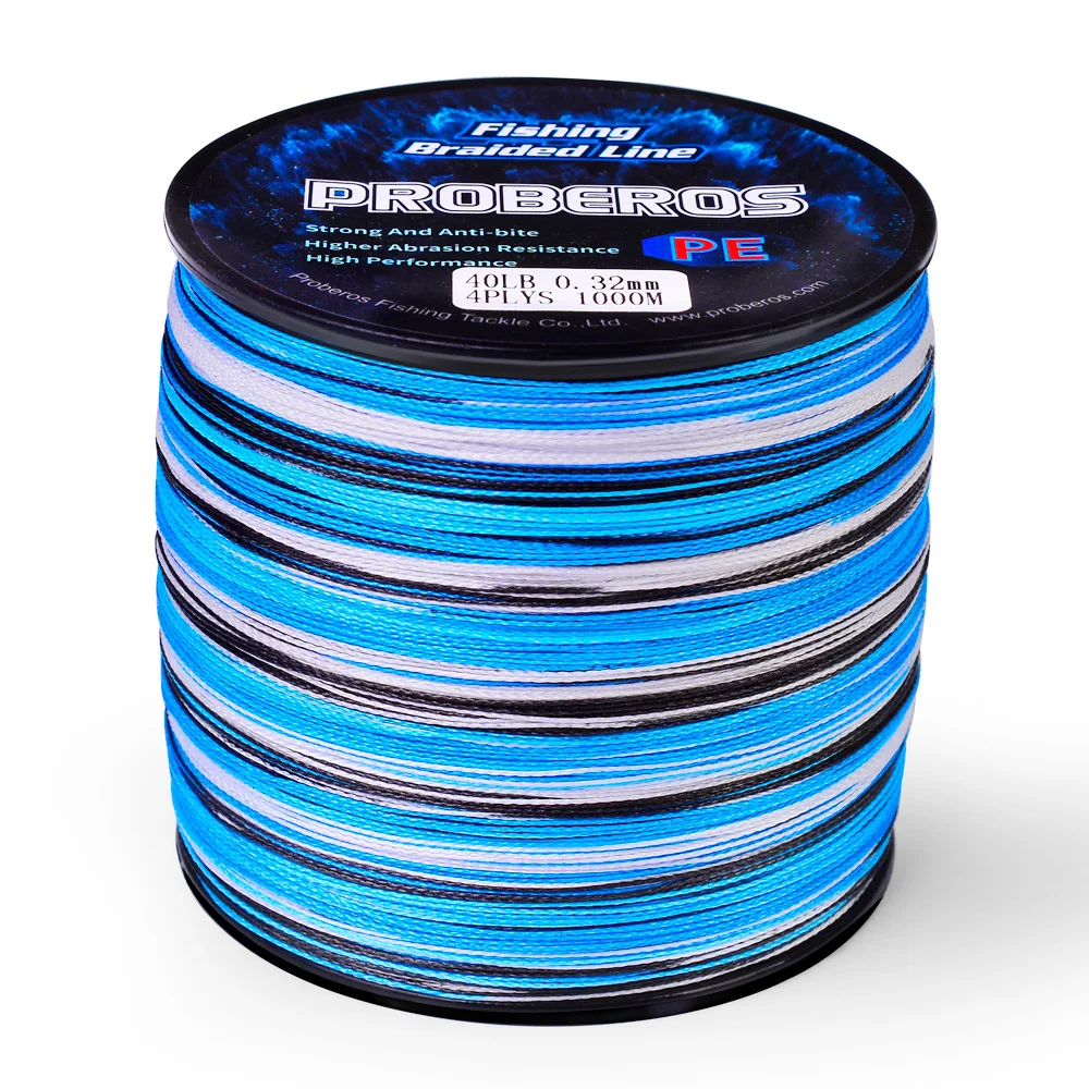 PROBERO 4&8 Braids Fishing Line 300-500-1000M Multifilament Weaves Line 10LB-100LB Wired PE Line for Bass Pike Fishing Tackle 4