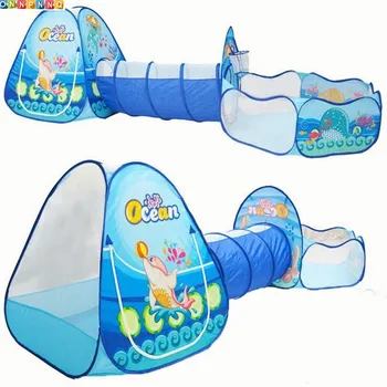 

Ocean Sence 3pc Children Play Tent Crawl Tunnel Ball Pool Kids Toy Tents Baby Indoor Outdoor Use Large Children for tent House