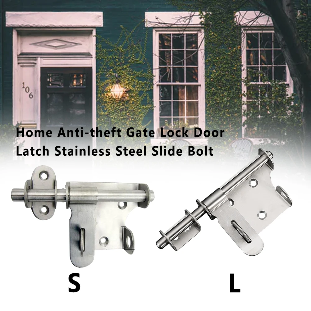 Staple Home Practical Slide Bolt Hardware Anti-theft Durable Lock Hasp Stainless Steel Gate Safety Trumpet Door Latch